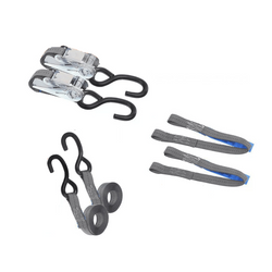 Set de două curele de transport HILLS 3m/25mm/1t cu tensionator și două hamuri de 0,45m pentru fixarea motocicletei