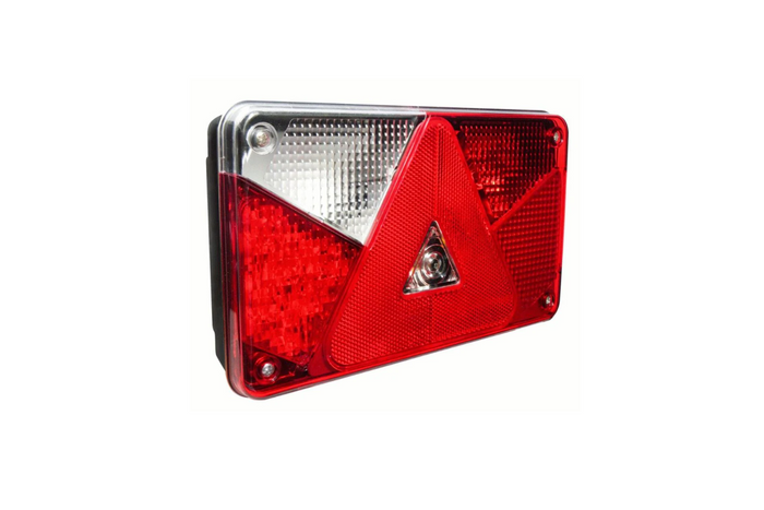Lampă spate LED ASPÖCK MULTIPOINT V cu baionetă, 8 pini, 7 funcții, stânga