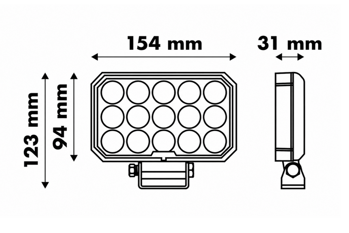 Reflector pentru lampă de lucru LED LAYTZ LY7303 60xLED 6000lm dreptunghiular