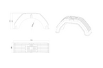 Apărătoare remorcă 13-14" arc de roată plat 710/200mm
