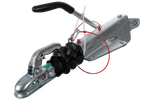 Dispozitiv de depășire KNOTT KF13E cu cârlig KK14B pentru o remorcă de 1400 kg cu bară de tracțiune de tip V