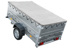Remorcă auto 230x125 UNITRAILER GARDEN 230 KIPP cu laterale BIS și prelată gri