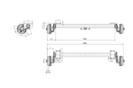KNOTT P11359.014 VGB13 axă frânată pentru remorcă de barcă 1350kg 1500mm 2000mm 5x112