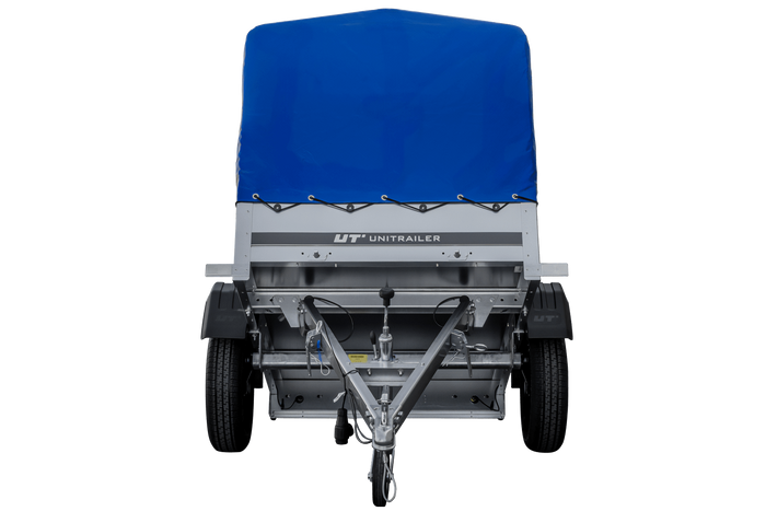 Remorcă ușoară 150x106 UNITRAILER GARDEN 150 KIPP cu cadru H-800 și prelată albastră