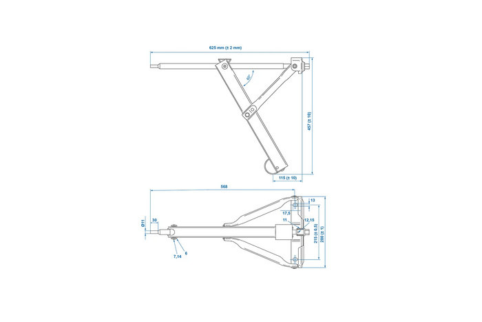 Stabilizator de colț extensibil ProPlus 361501 pentru remorcă de 500 kg, 457 mm