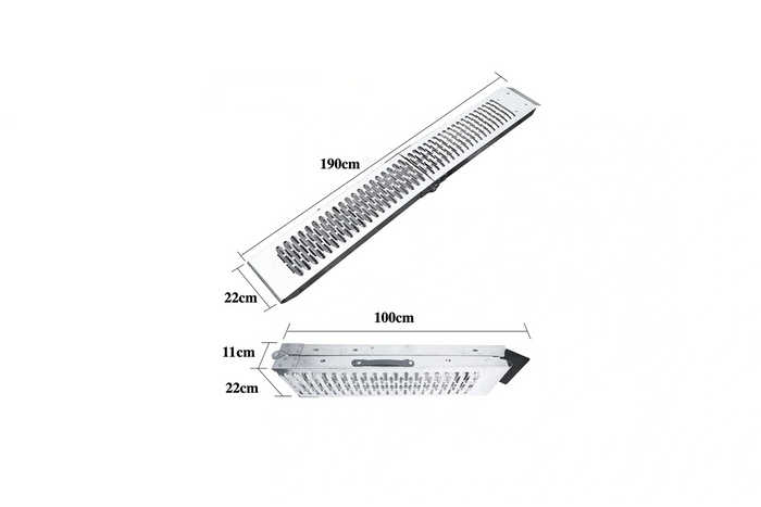 Rampe pliabile UNITRAILER ALR004B din oțel pentru remorci 190 cm 400 kg set de 2