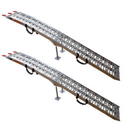 Rampe pliabile UNITRAILER ALR003 rampe din aluminiu pentru remorci 221cm 680kg cu centură și suport, set de 2