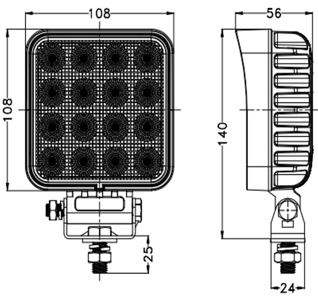 Reflector LED pentru lampă de lucru TT TECHNOLOGY TT.13364 64xLED 5120 Lm pătrat