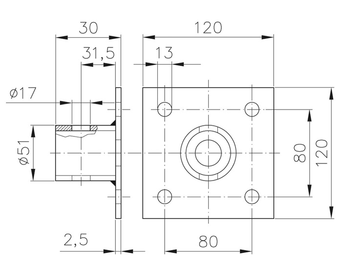 Adaptor pentru suportul extensibil al manivelei WINTERHOFF SF 60